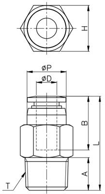 Bản vẽ kỹ thuật của Đầu Nối Nhanh Khí Nén CDC SPC