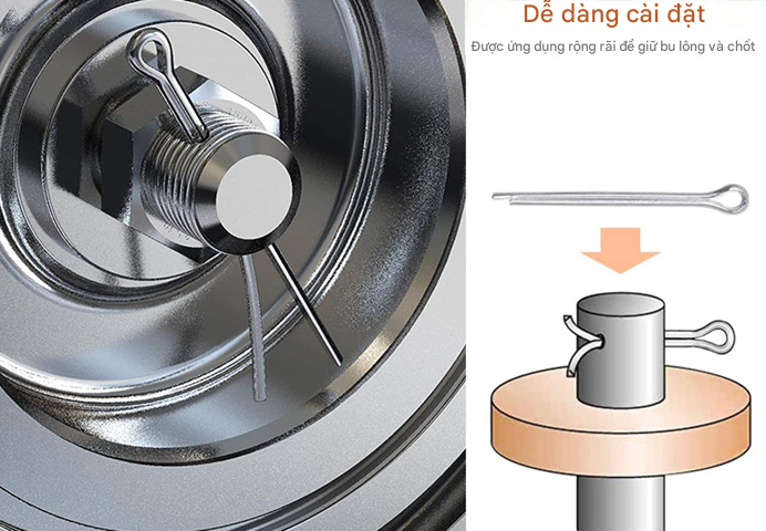 Chốt Chẻ Inox 304 (Chốt Bi) GB91 D6.3x100mm - Ảnh 10