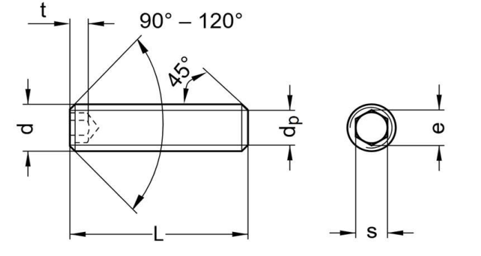 Vít Trí Đuôi Bằng Thép Đen 10.9 DIN913 M8x50 - Ảnh 3