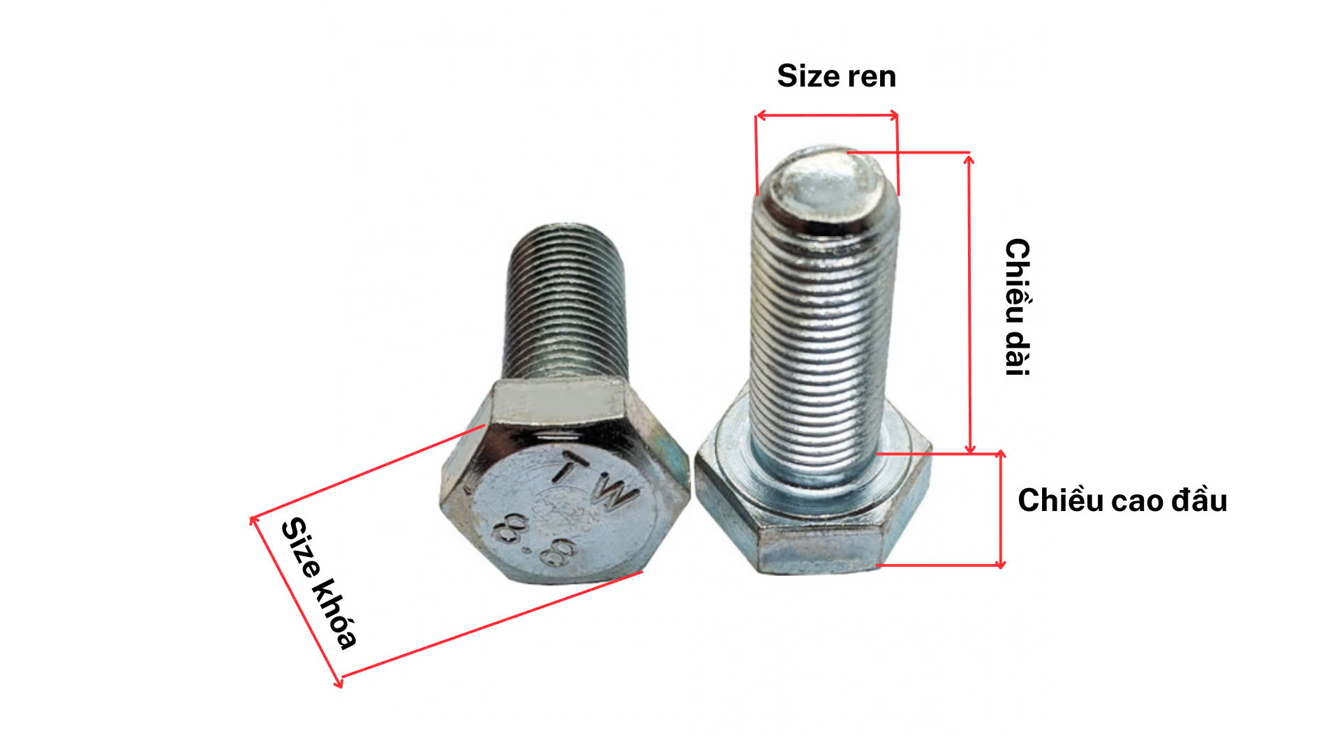 Bulong Mạ Kẽm Trắng Cr3+ 8.8 DIN933 M16x70 - Ảnh 7