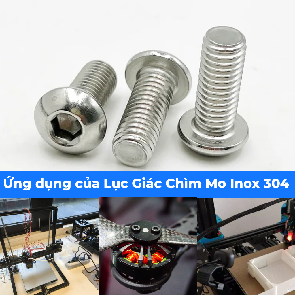 Lục Giác Chìm Mo Inox 304 ISO7380 M5x70 - Ảnh 7