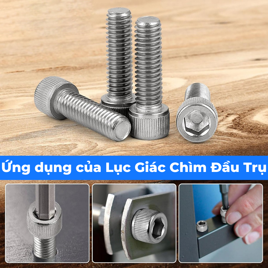 Lục Giác Chìm Đầu Trụ Thép Mạ Kẽm Trắng Cr3+ 12.9 DIN912 M3x30 Ren Lửng - Ảnh 6