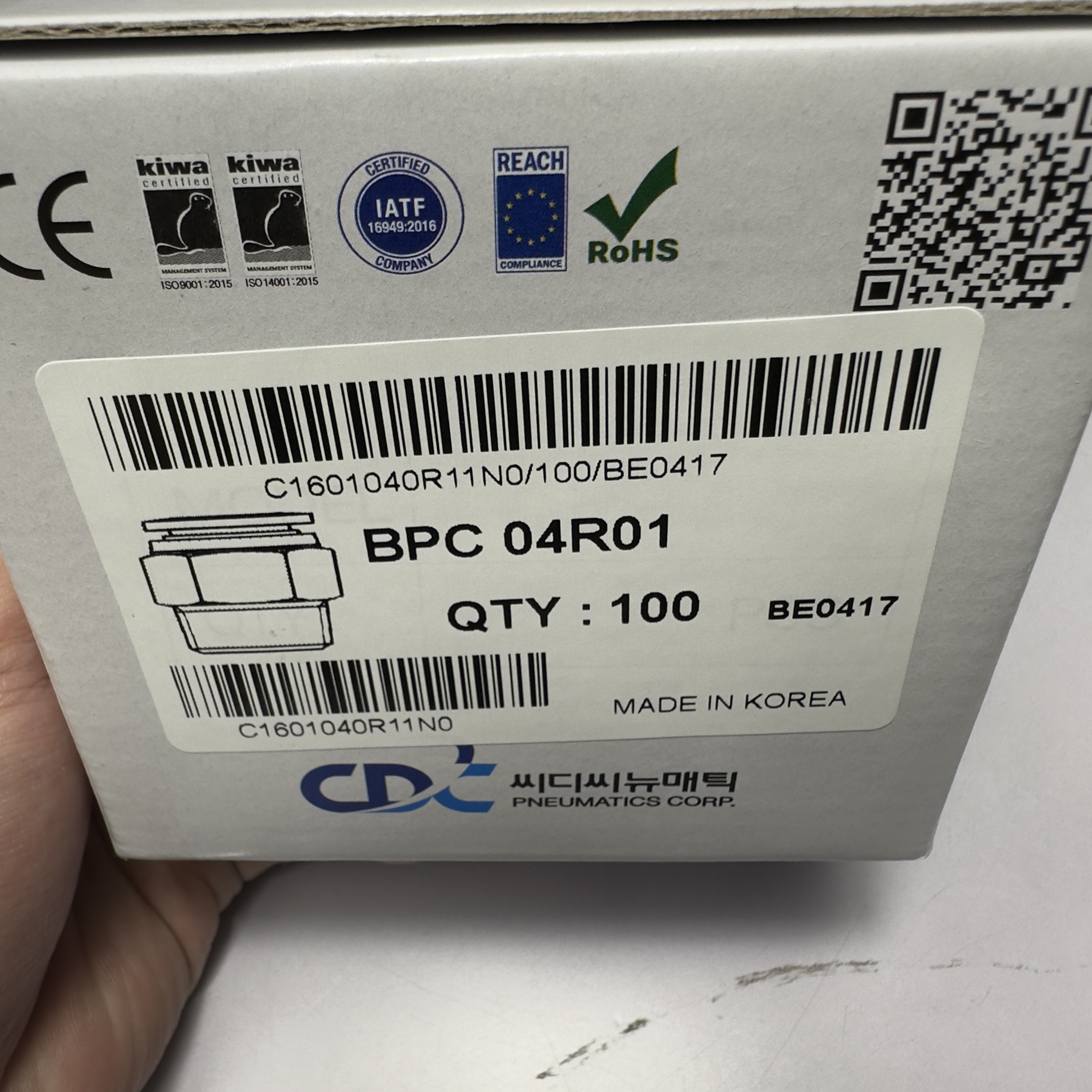 đầu nối nhanh khí nén đồng ren ngoài cdc phi 4 ren ngoài 1/8 inch CDC