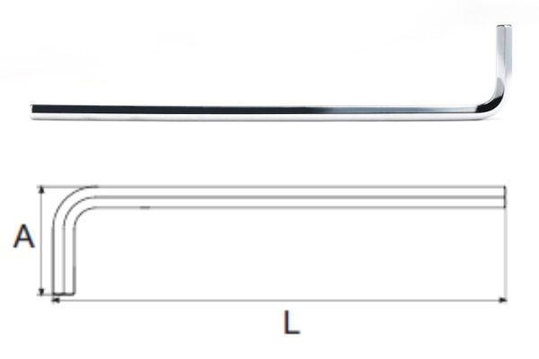 Alternative view of Cây Lục Giác 2 mm Chữ L Đầu Bằng Siêu Dài Sata 80305