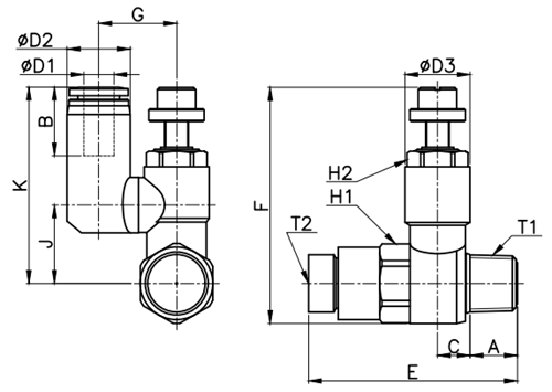 Bản vẽ kỹ thuật của Van Tiết Lưu Khí Nén CDC PVSC