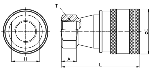 Bản vẽ kỹ thuật của Khớp Nối Nhanh Khí Nén SP-S CDC