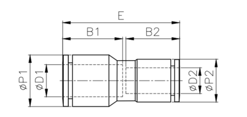 Bản vẽ kỹ thuật của Đầu Nối Nhanh Khí Nén Giảm Kích Thước CDC MPG