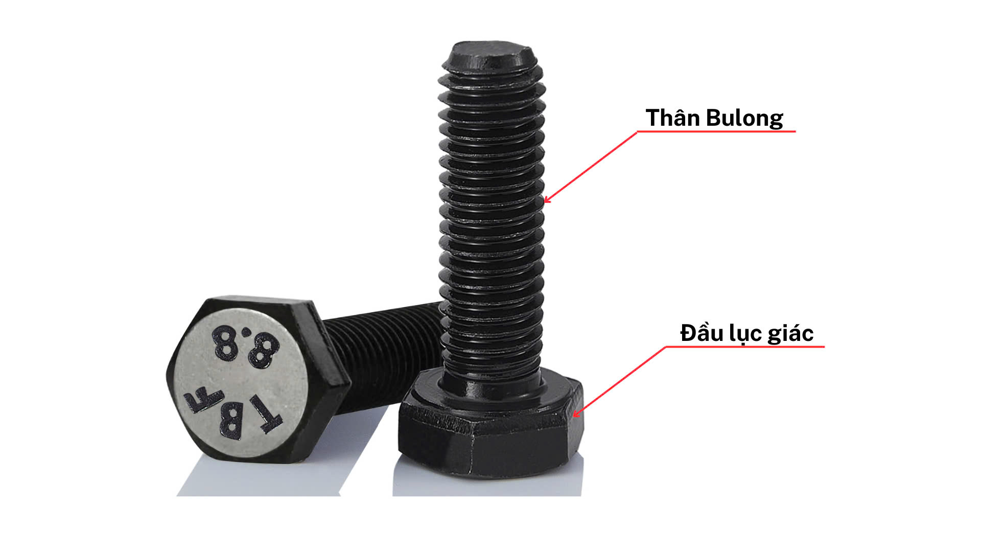 Mô phỏng cấu tạo bulong đen cấp bền 8.8