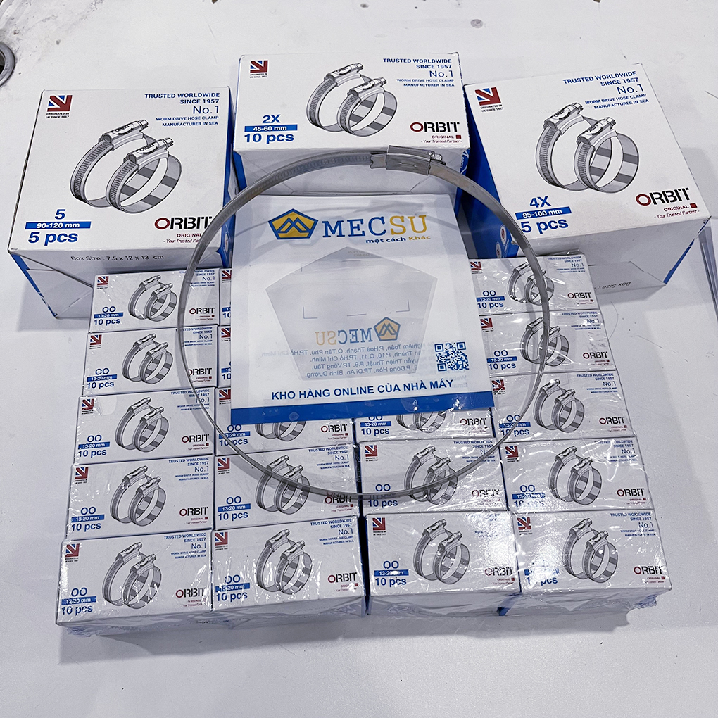 Đai Siết Ống Cổ Dê Orbit Inox 304 (170-200mm)