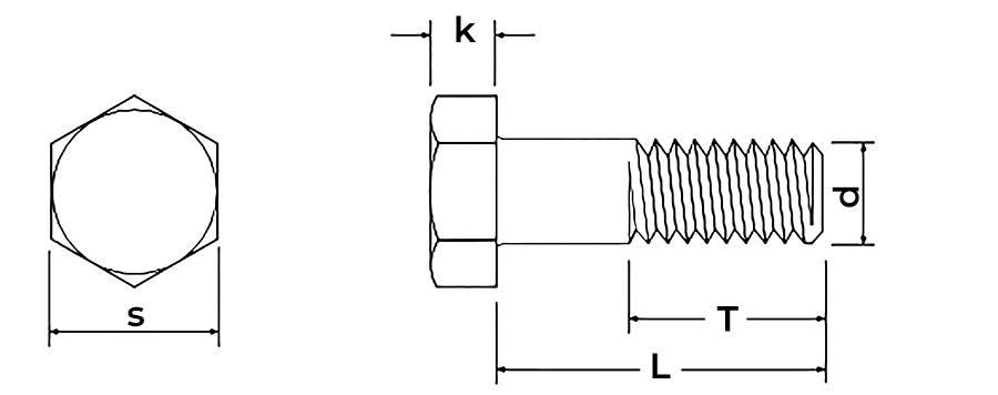 Bản vẽ thông số kỹ thuật DIN 931 cho bulong M16