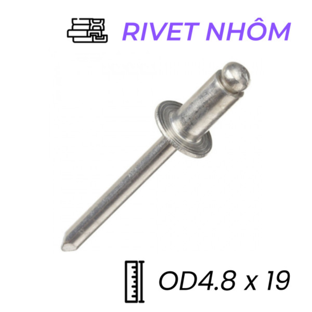 Rivet Nhôm OD4.8x19mm (497-500 Cái) - Ảnh 4