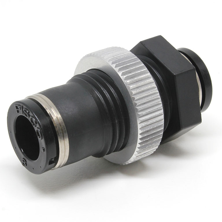 Đầu Nối Nhanh Khí Nén Dạng Thẳng Ren Ngoài Lắp Kẹp Vách Pisco PMP8-C