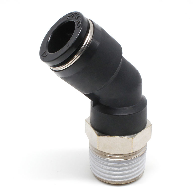 Alternative view of Đầu Nối Nhanh Khí Nén Dạng Cong 45° Ren Ngoài Pisco PLH12-04W