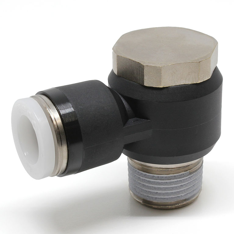 Alternative view of Đầu Nối Nhanh Khí Nén Cong 90° Đầu Lục Giác Trụ Ren Ngoài Pisco PH3/8-03