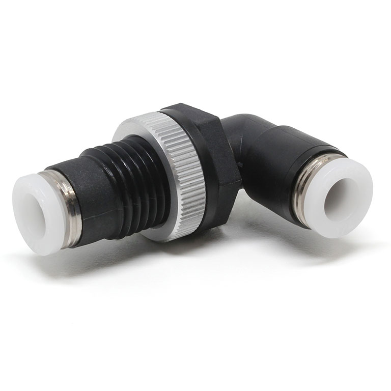 Đầu Nối Nhanh Khí Nén Cong 90° Ren Ngoài Lắp Kẹp Vách Pisco PML1/4W