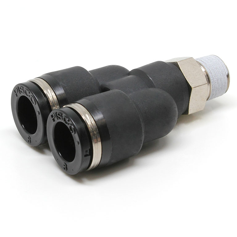 Đầu Nối Nhanh Khí Nén Dạng Chữ Y Ren Ngoài Pisco PX8-01W-C