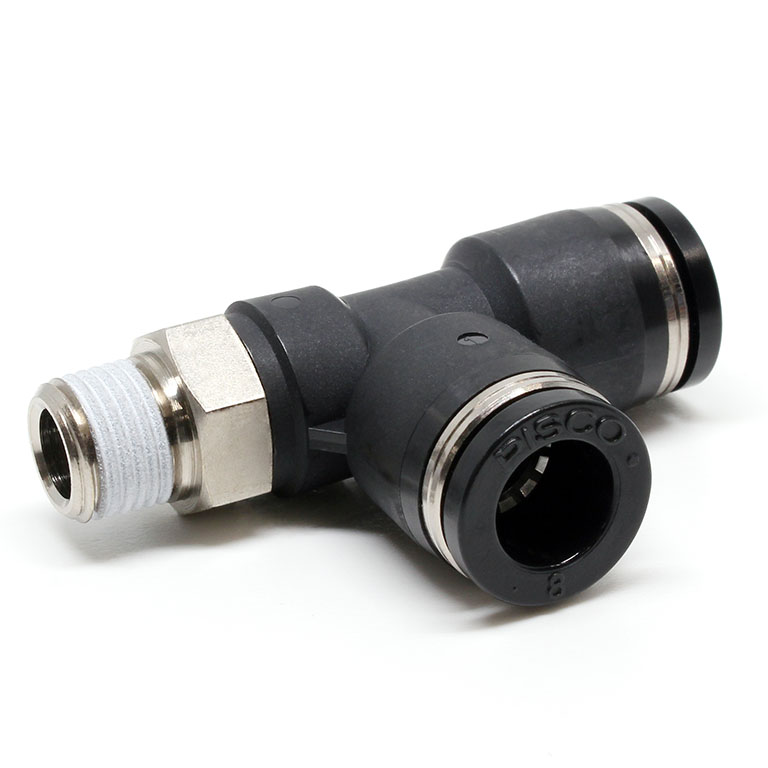 Đầu Nối Nhanh Khí Nén Dạng Chữ T Ren Ngoài Pisco PD8-01