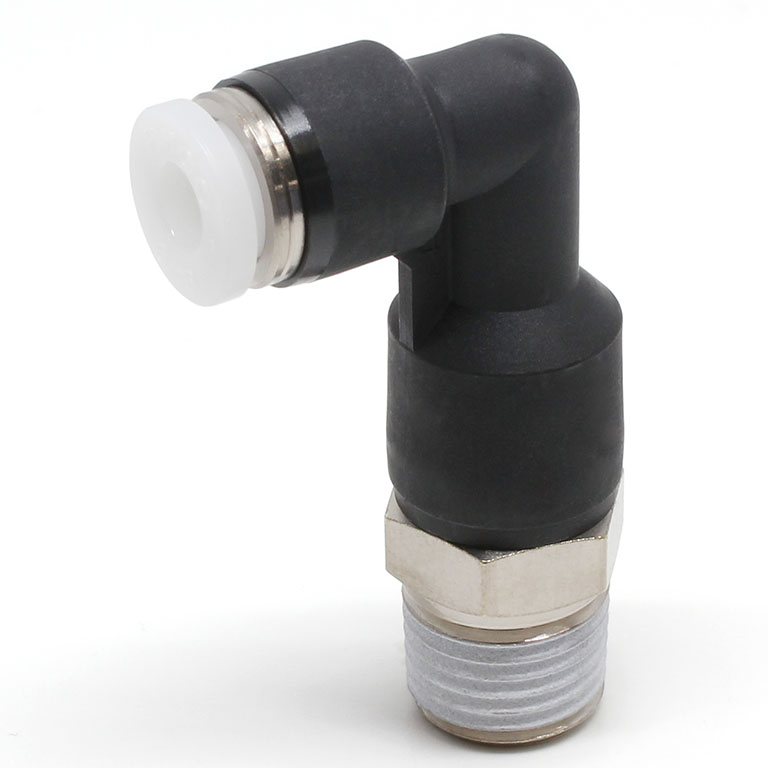 Đầu Nối Nhanh Khí Nén Dạng Cong 90° Ren Ngoài (Dài) Pisco PLL3/16-02W