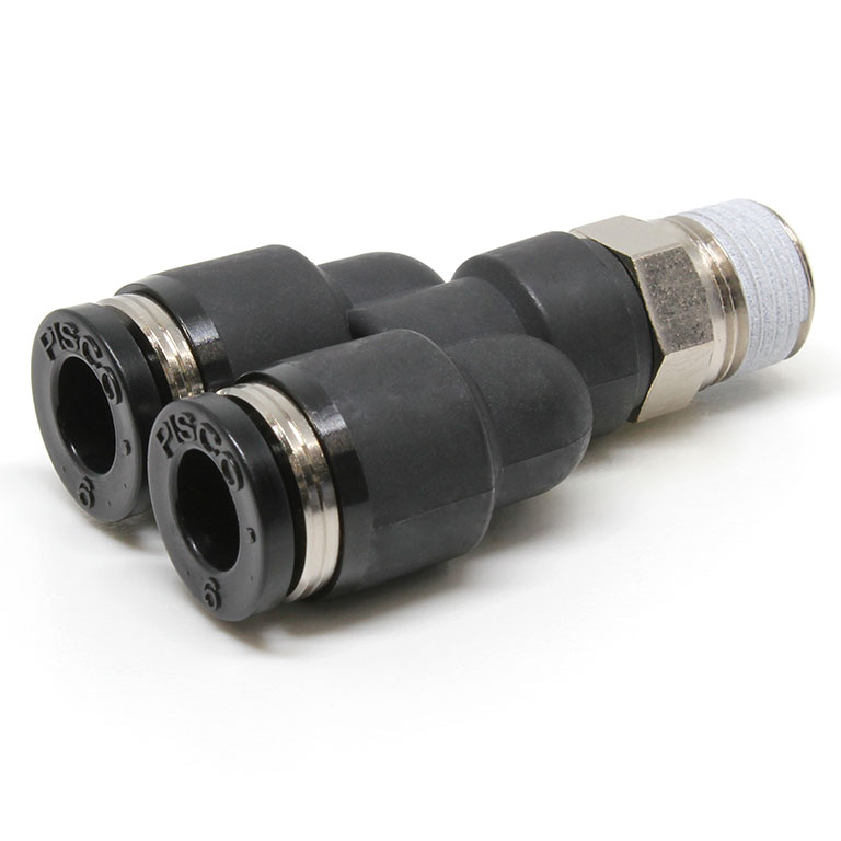 Đầu Nối Nhanh Khí Nén Dạng Chữ Y Ren Ngoài Pisco PX6-01W-C