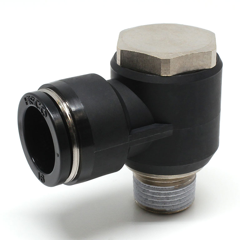 Alternative view of Đầu Nối Nhanh Khí Nén Cong 90° Đầu Lục Giác Trụ Ren Ngoài Pisco PH16-03W