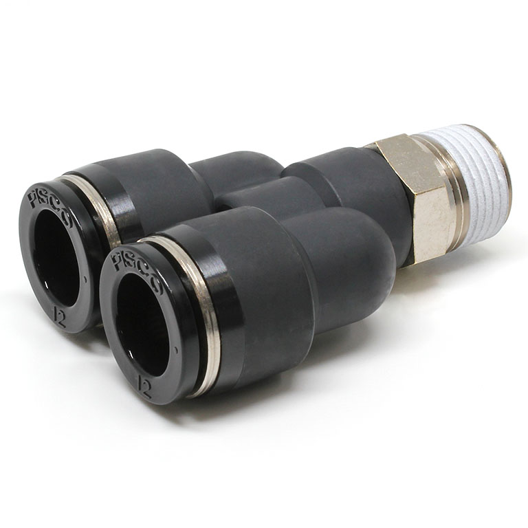 Đầu Nối Nhanh Khí Nén Dạng Chữ Y Ren Ngoài Pisco PX12-03W-C