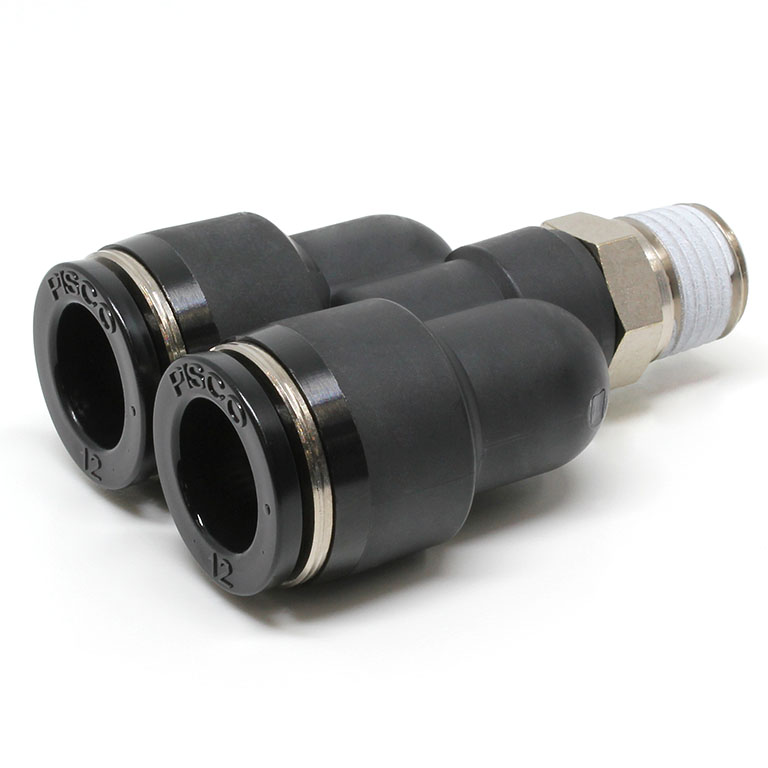 Đầu Nối Nhanh Khí Nén Dạng Chữ Y Ren Ngoài Pisco PX12-02-C
