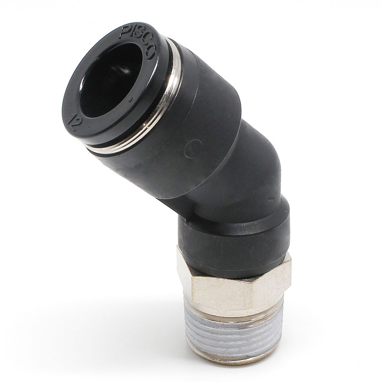Alternative view of Đầu Nối Nhanh Khí Nén Dạng Cong 45° Ren Ngoài Pisco PLH12-03