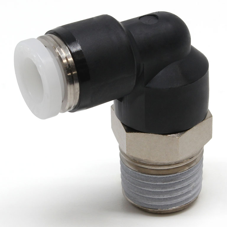 Đầu Nối Nhanh Khí Nén Dạng Cong 90° Ren Ngoài Pisco PL1/4-02-UC