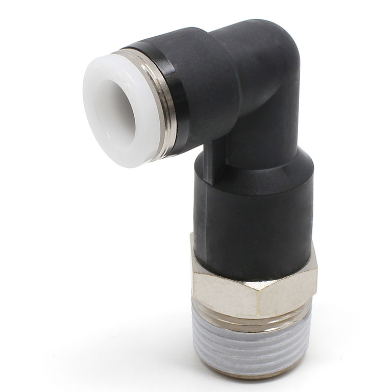 Đầu Nối Nhanh Khí Nén Dạng Cong 90° Ren Ngoài (Dài) Pisco PLL3/8-N4UW