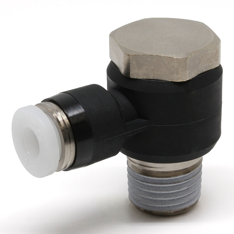Alternative view of Đầu Nối Nhanh Khí Nén Cong 90° Đầu Lục Giác Trụ Ren Ngoài Pisco PH3/16-02