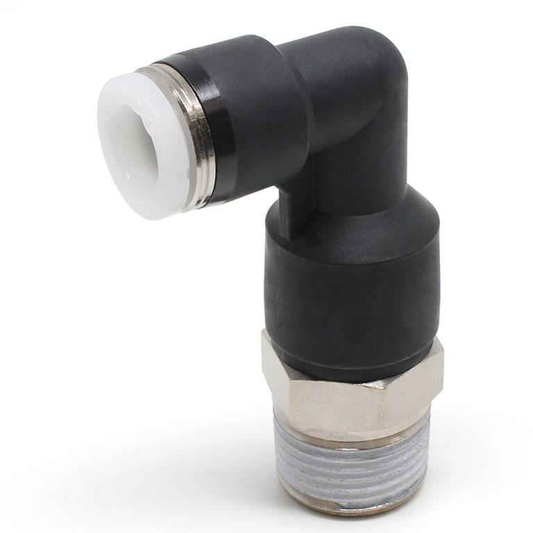 Đầu Nối Nhanh Khí Nén Dạng Cong 90° Ren Ngoài (Dài) Pisco PLL5/16-N3U