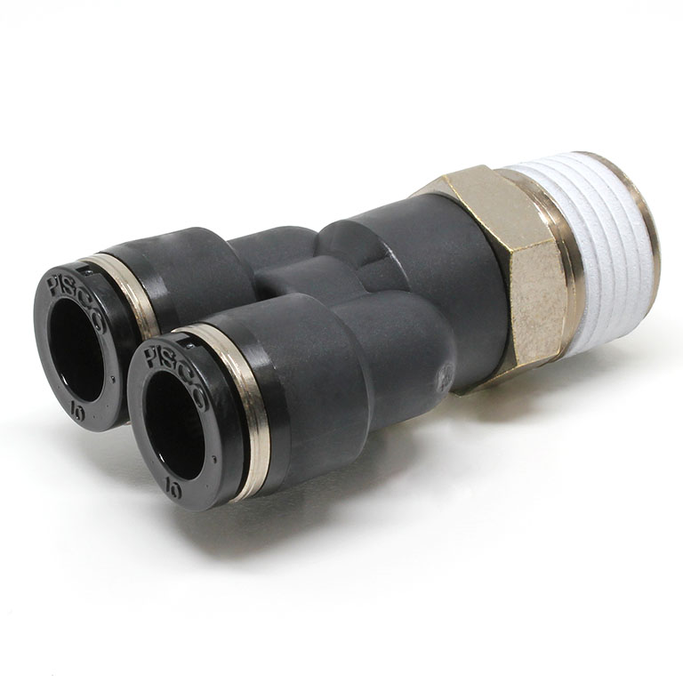 Đầu Nối Nhanh Khí Nén Dạng Chữ Y Ren Ngoài Pisco PX10-04-C