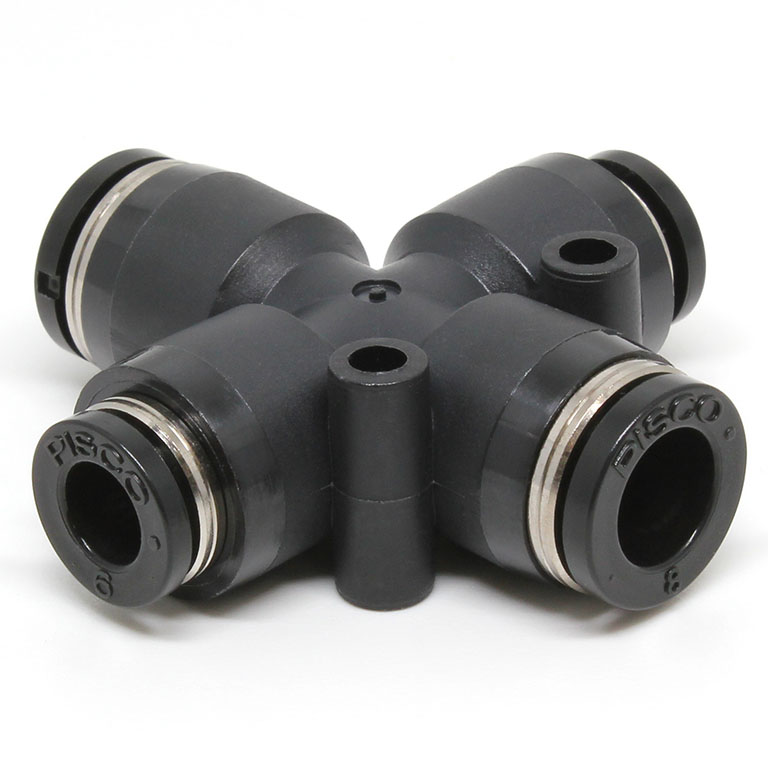 Đầu Nối Nhanh Khí Nén Ngã 4 Dạng Nối Giảm Pisco PZB8-6-C