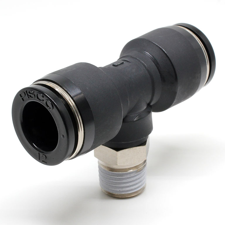 Đầu Nối Nhanh Khí Nén Dạng Chữ T Ren Ngoài Pisco PB12-02-UC
