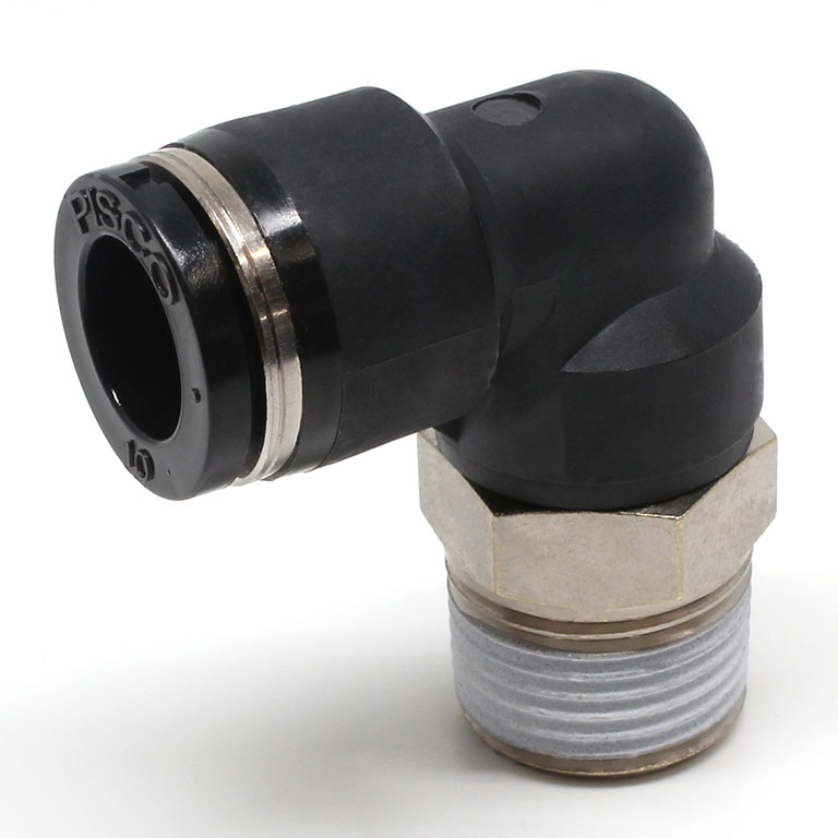 Đầu Nối Nhanh Khí Nén Dạng Cong 90° Ren Ngoài Pisco PL10-N3UW
