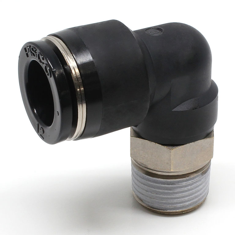 Đầu Nối Nhanh Khí Nén Dạng Cong 90° Ren Ngoài Pisco PL12-N3UW