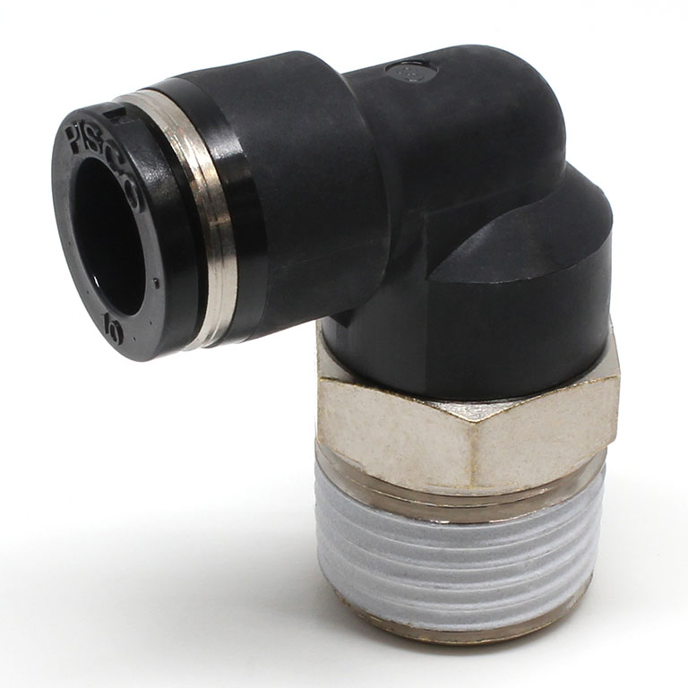Đầu Nối Nhanh Khí Nén Dạng Cong 90° Ren Ngoài Pisco PL10-N4UW