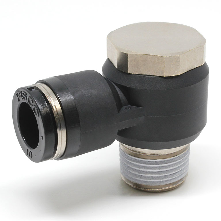 Alternative view of Đầu Nối Nhanh Khí Nén Cong 90° Đầu Lục Giác Trụ Ren Ngoài Pisco PH10-03W