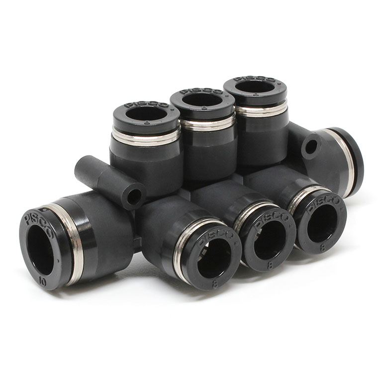 Đầu Nối Nhanh Khí Nén Chữ T 8 Ngã Dạng Nối Giảm Pisco PKVG10-8W