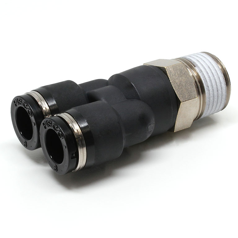 Đầu Nối Nhanh Khí Nén Dạng Chữ Y Ren Ngoài Pisco PX8-03W-C