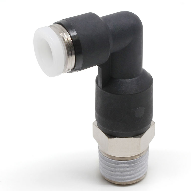 Đầu Nối Nhanh Khí Nén Dạng Cong 90° Ren Ngoài (Dài) Pisco PLL1/4-N2UW