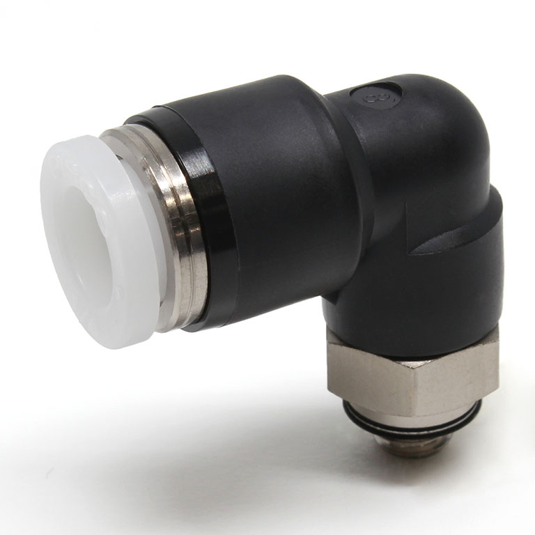 Đầu Nối Nhanh Khí Nén Dạng Cong 90° Ren Ngoài Pisco PL1/4-N0U