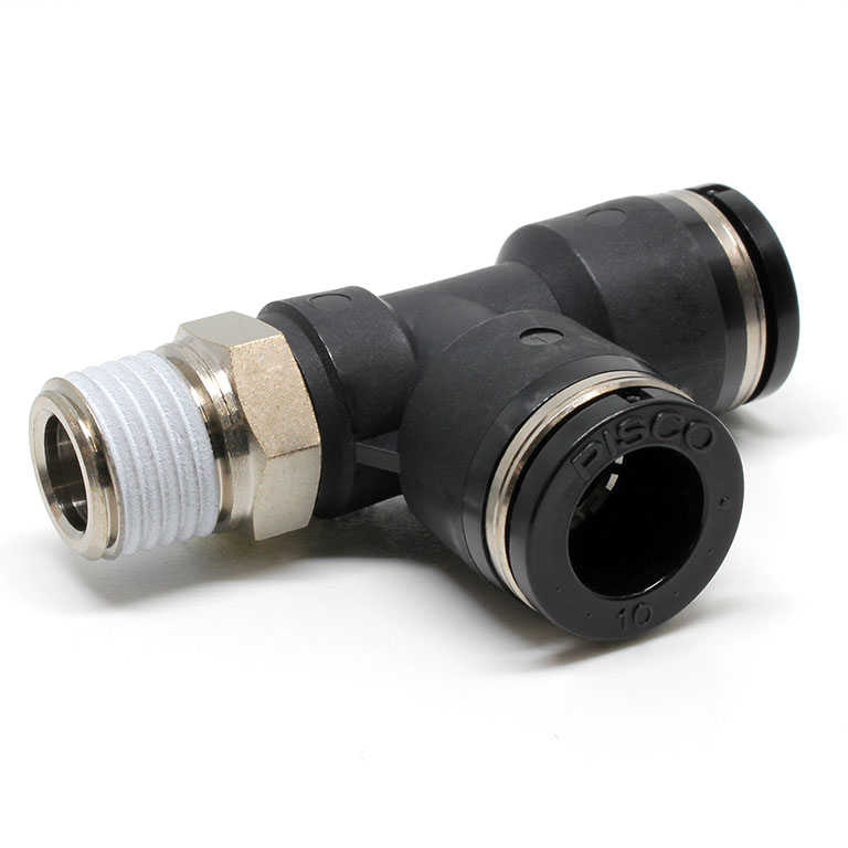 Đầu Nối Nhanh Khí Nén Dạng Chữ T Ren Ngoài Pisco PD10-02W