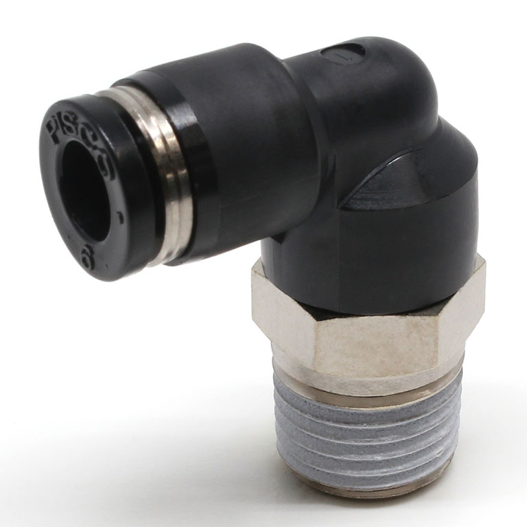 Alternative view of Đầu Nối Nhanh Khí Nén Dạng Cong 90° Ren Ngoài Pisco PL6-02EG