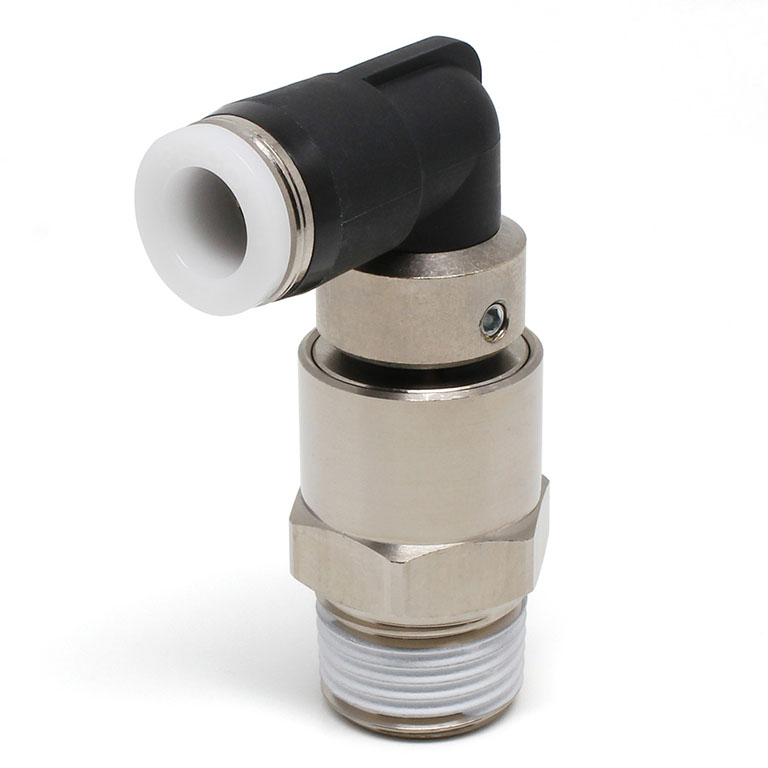 Alternative view of Đầu Nối Nhanh Khí Nén Dạng Cong 90° Ren Ngoài Có Khớp Xoay Tốc Độ Cao Pisco RHL3/8-04