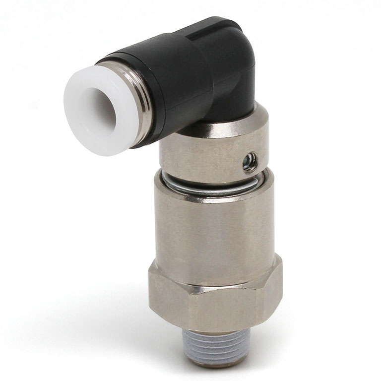 Alternative view of Đầu Nối Nhanh Khí Nén Dạng Cong 90° Ren Ngoài Có Khớp Xoay Tốc Độ Cao Pisco RHL1/4-01