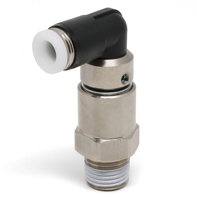 Alternative view of Đầu Nối Nhanh Khí Nén Dạng Cong 90° Ren Ngoài Có Khớp Xoay Tốc Độ Cao Pisco RHL1/4-02