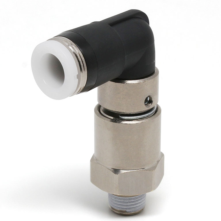 Alternative view of Đầu Nối Nhanh Khí Nén Dạng Cong 90° Ren Ngoài Có Khớp Xoay Tốc Độ Cao Pisco RHL5/16-01