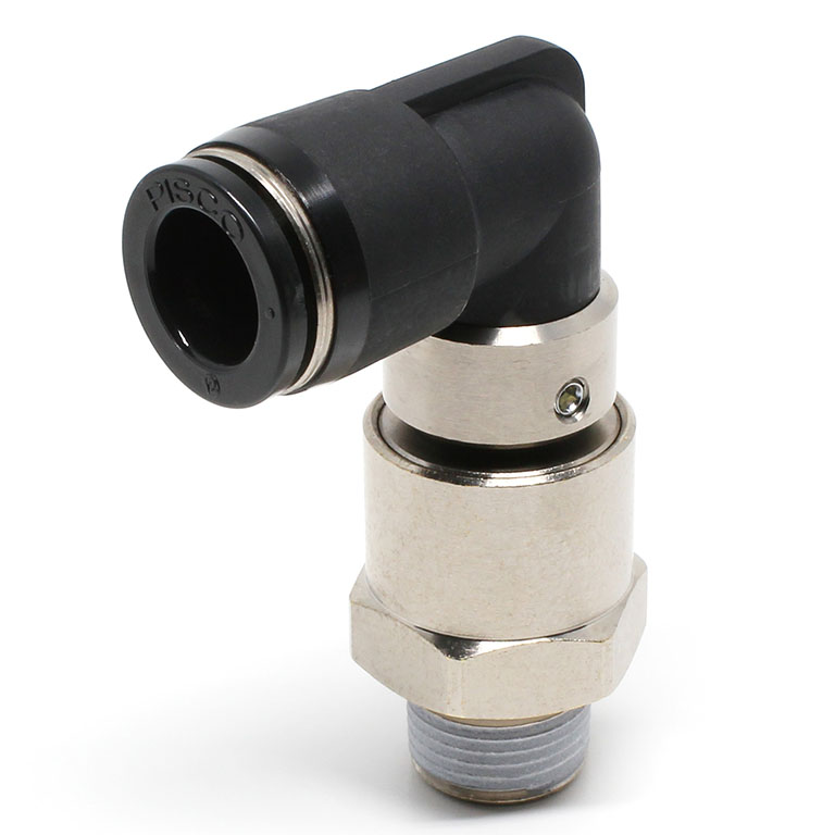 Alternative view of Đầu Nối Nhanh Khí Nén Dạng Cong 90° Ren Ngoài Có Khớp Xoay Tốc Độ Cao Pisco RHL12-03