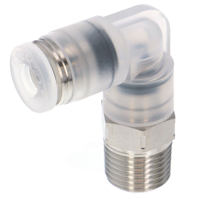 Alternative view of Đầu Nối Nhanh Khí Nén Dạng Cong 90° Ren Ngoài Pisco SPPL4-01SP